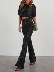 LA Angels Spodnie w kolorze czarnym rozmiar: L. Czarne spodnie materiałowe LA Angels, bez wzorów, z materiału, z podwyższonym stanem. Za 174.84 zł.