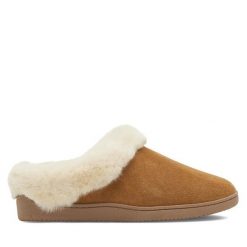 Kapcie MYSLIPPERS. Brązowe kapcie MYSLIPPERS, bez wzorów. Za 99.99 zł.