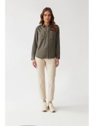 TATUUM Koszula w kolorze khaki rozmiar: 38. Brązowe koszule Tatuum, bez wzorów, z lyocellu, bez kołnierzyka, bez ramiączek. Za 139.45 zł.