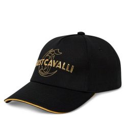 Czapka z daszkiem Just Cavalli. Czarne czapki z daszkiem Just Cavalli, bez wzorów. Za 199.99 zł.