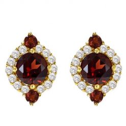 GILDA Srebrne kolczyki z granatami sztyft pozłacane 2,4 ct. Szare kolczyki Braccatta, z cyrkonią, pozłacane. Za 499.00 zł.