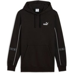 Bluza z kapturem Puma Ess Tape Layout Hoodie, Dla obu płci. Czarne bluzy z kapturem Puma, bez wzorów, z bawełny, z kapturem. Za 390.00 zł.