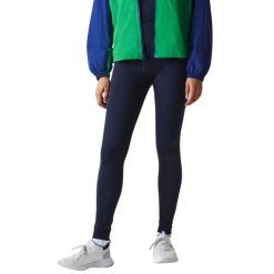 Legginsy treningowe damskie Lacoste. Niebieskie legginsy Lacoste, uniwersalny, bez wzorów, z materiału, na fitness i siłownię. Za 317.00 zł.