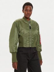 Alpha Industries Kurtka bomber 148003 Zielony Regular Fit. Zielone kurtki Alpha Industries, m, bez wzorów, z syntetyku, bez kaptura. Za 359.99 zł.