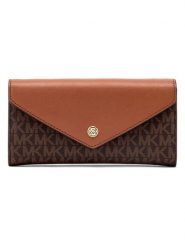 Michael Kors Portfel w kolorze ciemnobrązowo-karmelowym - 19 x 10 x 4 cm rozmiar: onesize. Brązowe portfele Michael Kors, bez wzorów, z materiału. Za 459.95 zł.