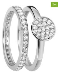 Les Favorites Pierścionki (2 szt.) z cyrkoniami rozmiar: 54. Szare pierścionki Les Favorites, z cyrkonią, srebrne. Za 130.99 zł.