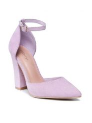 DeeZee Półbuty KL-091201-06 Różowy. Czerwone półbuty wsuwane DeeZee, bez wzorów, z materiału, bez obcasa, na obcasie. Za 139.99 zł.