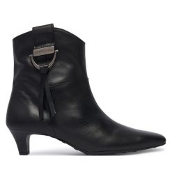 Botki Hispanitas. Czarne botki Hispanitas, bez wzorów, bez obcasa, na słupku, bez zapięcia. Za 789.99 zł.