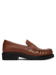 Tommy Hilfiger Mokasyny Th Square Toe Leather Loafer FW0FW08977 Brązowy. Brązowe mokasyny Tommy Hilfiger, bez wzorów, ze skóry. Za 439.99 zł.