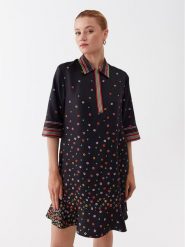 Red Valentino Sukienka codzienna 2R3VAGU5 Czarny Relaxed Fit. Czarne sukienki Red Valentino, na co dzień, bez wzorów, z jedwabiu, bez kołnierzyka, bez ramiączek, proste. Za 1,999.00 zł.