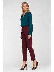 Nife Spodnie w kolorze czerwonym rozmiar: 38. Czerwone spodnie materiałowe Nife, bez wzorów, z materiału, z podwyższonym stanem. Za 161.73 zł.