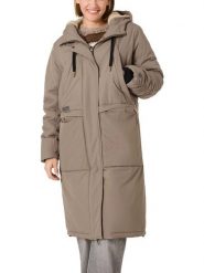 Timezone Płaszcz zimowy w kolorze beżowym rozmiar: S. Brązowe płaszcze Timezone, na zimę, s, bez wzorów, z puchu, bez kaptura. Za 357.63 zł.