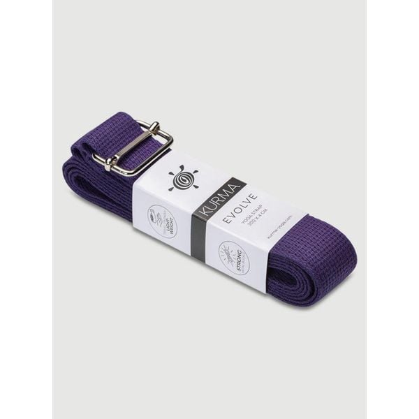 Pasek do jogi Kurma Evolve 300 cm. Fioletowe paski KURMA, bez wzorów, sportowe. W wyprzedaży za 69.99 zł.