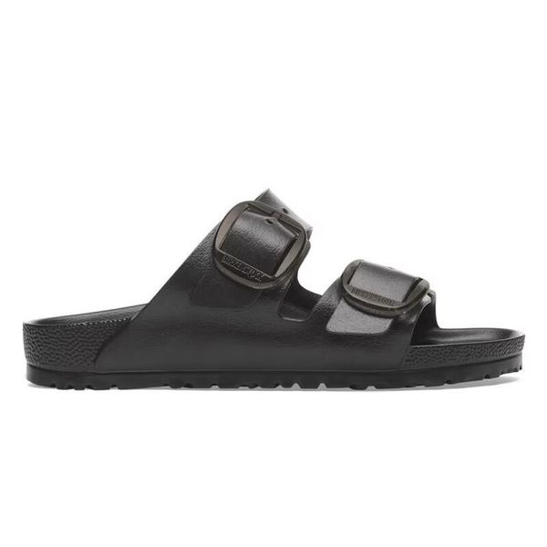 Klapki damskie Birkenstock Arizona. Czarne klapki Birkenstock, bez wzorów, z materiału, klasyczne, bez obcasa, bez zapięcia. Za 354.00 zł.