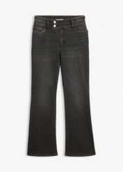 Jeansy bootcut z wysokim stanem. Czarne jeansy bonprix, bez wzorów, z jeansu, z podwyższonym stanem. Za 154.99 zł.