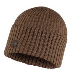 Czapka zimowa Knitted Rutger. Brązowe czapki zimowe Buff, bez wzorów, sportowe. W wyprzedaży za 95.94 zł.