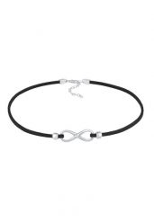 Elli Damski naszyjnik Choker symbol nieskończoności z syntetycznej skóry z cyrkoniami w srebrze 925 Sterling Silver Naszyjniki 1 ct. Szare naszyjniki Elli, z materiału, z cyrkonią, srebrne. Za 293.99 zł.