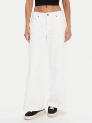 Guess Jeans Jeansy W5YA0O D0131 Biały Regular Fit. Białe jeansy Guess Jeans, z aplikacjami, z bawełny. Za 389.00 zł.