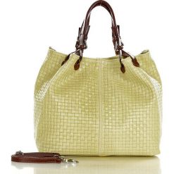 Shopperka pleciona MARCO MAZZINI beżowa s147t. Brązowe torebki klasyczne bez wzorów, ze skóry, bez dodatków. Za 289.99 zł.