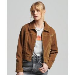Damska sztruksowa krótka kurtka Superdry Vintage. Brązowe kurtki Superdry, bez wzorów, ze sztruksu, vintage, bez kaptura. Za 382.00 zł.