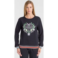 CZARNA BLUZA TRUSSARDI JEANS. Czarne bluzy TRUSSARDI JEANS, l, bez wzorów, z jeansu, bez ramiączek, bez kaptura. Za 149.50 zł.