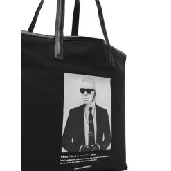 Torebka KARL LAGERFELD. Czarne shopper bag KARL LAGERFELD, bez wzorów, bez dodatków. Za 429.99 zł.