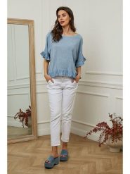 Plume Bluzka "Dress" w kolorze błękitnym rozmiar: M. Niebieskie bluzki Plume, m, bez wzorów, bez kołnierzyka, bez ramiączek. Za 167.67 zł.