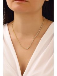 Miu Silver Pozłacany naszyjnik z kamieniami szlachetnymi - dł. 42 cm rozmiar: onesize. Szare naszyjniki Miu Silver, z materiału, pozłacane. Za 130.99 zł.