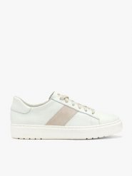 Kremowe skórzane półbuty. Białe półbuty wsuwane Ryłko, bez wzorów, ze skóry, z okrągłym noskiem, bez obcasa, na płaskiej podeszwie. Za 429.99 zł.