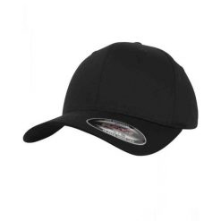 Czapka Z Daszkiem Organiczna Bawełna. Czarne czapki z daszkiem FLEXFIT, bez wzorów, z bawełny. Za 75.99 zł.