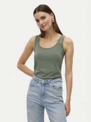 Vero Moda Top Lulu 10323756 Zielony Regular Fit. Zielone topy Vero Moda, m, bez wzorów, z bawełny, bez kołnierzyka, bez ramiączek. Za 39.99 zł.