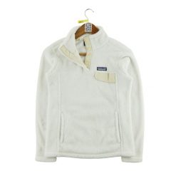 Second life - Kurtka polarowa z zapięciem Women's Snap-T Biała - Stan dobry. Białe kurtki Patagonia, s, bez wzorów, z polaru, sportowe, bez kaptura. Za 169.16 zł.