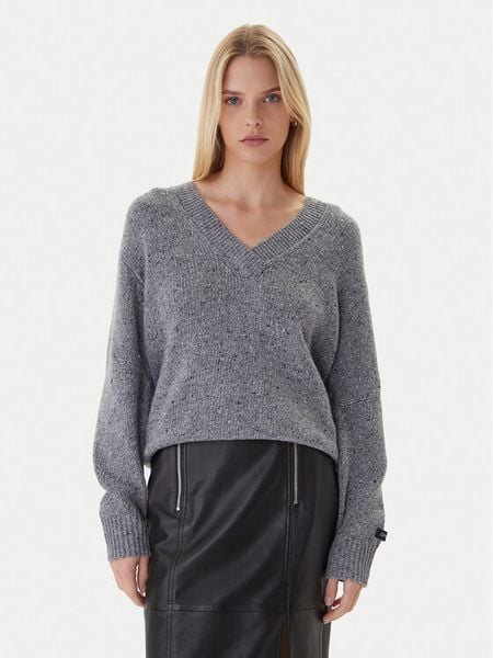Calvin Klein Jeans Sweter Chunky LV044D328G Szary Regular Fit. Szare swetry Calvin Klein Jeans, xs, bez wzorów, z jeansu, bez ramiączek. Za 379.99 zł.