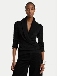 LAUREN RALPH LAUREN Sweter 200P14042001 Czarny Relaxed Fit. Czarne swetry Lauren Ralph Lauren, l, bez wzorów, z bawełny, bez ramiączek. Za 806.99 zł.