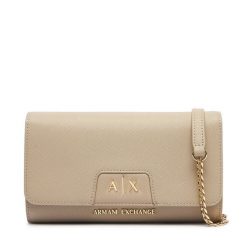 Torebka Armani Exchange. Brązowe kopertówki Armani Exchange, bez wzorów, wizytowe, bez dodatków. Za 429.99 zł.