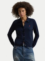 Polo Ralph Lauren Kardigan 211972110502 Granatowy Slim Fit. Niebieskie swetry Polo Ralph Lauren, s, bez wzorów, z bawełny, bez ramiączek. Za 859.99 zł.