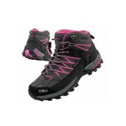 Buty damskie trekkingowe CMP Rigel wodoodporne. Czarne buty trekkingowe CMP, z materiału, bez zapięcia. Za 359.49 zł.