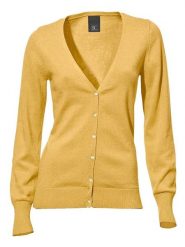 Heine Kardigan w kolorze musztardowym rozmiar: 48. Żółte swetry Heine, bez wzorów, z bawełny, bez ramiączek. Za 104.99 zł.