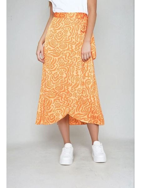 Monki Spódnica w kolorze pomarańczowym rozmiar: M. Pomarańczowe spódnice Monki, m, bez wzorów, maxi, kopertowe. Za 43.99 zł.