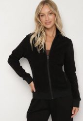 Czarny Polar Bluza Rozpinana z Bawełną Nerrive. Czarne bluzy bez kaptura Born2be, l, bez wzorów, z bawełny, bez kaptura. Za 89.99 zł.