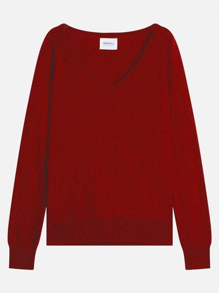 Perfect Cashmere Kaszmirowy sweter "Penelope" w kolorze ciemnoczerwonym rozmiar: XL. Czerwone swetry Perfect Cashmere, xl, bez wzorów, z kaszmiru, bez ramiączek. Za 406.57 zł.