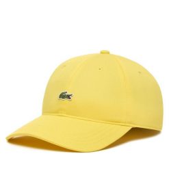 Czapka z daszkiem Lacoste. Żółte czapki z daszkiem Lacoste, bez wzorów. Za 269.99 zł.