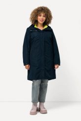 Damskie Kurtka funkcyjna HYPRAR 3 w 1 wodoodporna kieszenie na zamek. Niebieskie kurtki Ulla Popken, plus size, bez wzorów, z materiału, z kapturem. Za 849.99 zł.