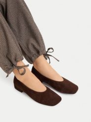 GINO ROSSI Baleriny EO-V2228-101-S Brązowy ciemny. Brązowe baleriny Gino Rossi, bez wzorów, ze skóry, bez obcasa, bez zapięcia. Za 299.99 zł.