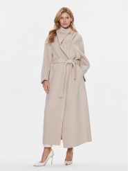 Calvin Klein Płaszcz wełniany K20K206746 Beżowy Relaxed Fit. Brązowe płaszcze Calvin Klein, na zimę, l, bez wzorów, z wełny, bez kaptura. Za 2,889.00 zł.