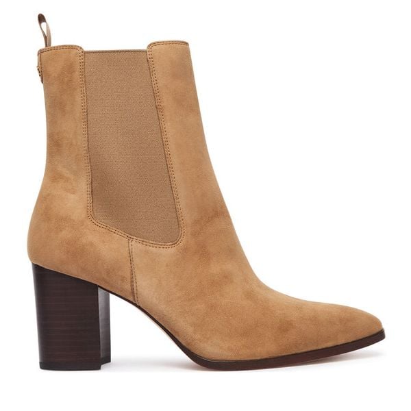 Botki LAUREN RALPH LAUREN. Brązowe botki Lauren Ralph Lauren, bez wzorów, bez obcasa, na słupku, bez zapięcia. Za 1,199.00 zł.