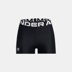 Krótkie legginsy treningowe damskie UNDER ARMOUR szybkoschnące kolarki. Czarne legginsy Under Armour, bez wzorów, sportowe, krótkie. Za 78.99 zł.