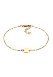 Elli Elli Bransoletka Damska bransoletka, płytka owalna podstawowa, ponadczasowa, regulowana w pozłacanym srebrze 925 Sterling Silver Bransoletki 1 ct. Szare bransoletki Elli, pozłacane. Za 248.99 zł.