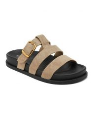 Sixth Sens Klapki w kolorze beżowym rozmiar: 39. Brązowe klapki Sixth Sens, bez wzorów, klasyczne, z otwartym noskiem, bez obcasa, bez zapięcia. Za 100.99 zł.