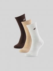 4F Skarpetki długie (3-pack) damskie - multikolor 39-42. Skarpetki 4f, bez wzorów, z bawełny. Za 59.99 zł.